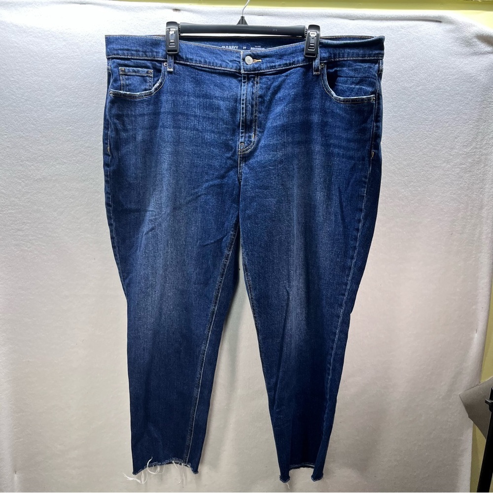 Old Navy Mid Rise Boyfriend‎ Fit Jeans Womens 20W Plus Blue Stretch Denim 2810